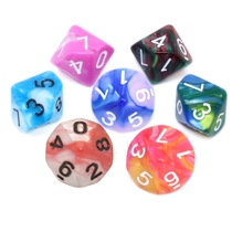 Colorful ten-sided 0-9 digital dice early education teaching aids sieve desktop game 10-sided color toy board game accessories