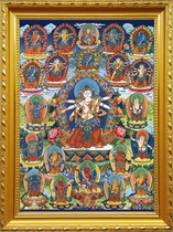 Tianfa 21 God of Wealth Buddha statue Bodhisattva portrait image makes sentient beings wealth like rain photo paper double-sided plastic photo frame