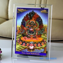 Customized red stick Mahagara portrait Tantric Thangka Buddha statue painting auspicious two-armed big black sky picture