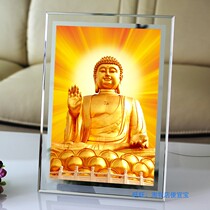 Fate Golden body Tathagata Buddha Buddha Statue painting Hanging painting Shakyamuni Buddha Statue Portrait picture 3D three-dimensional Crystal print