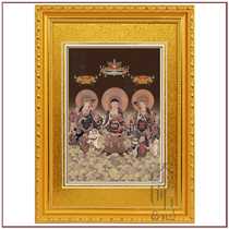 Tim Fu Huihua Yan Sansheng Sakyamuni Buddha Manjusri Bodhisattva Pu Xian Pu Xianpu married Buddha statue hanging painting new product 46