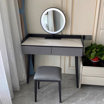 Dressing table bedroom modern simple rock board light luxury solid wood small storage cabinet Net red 2021 new makeup table