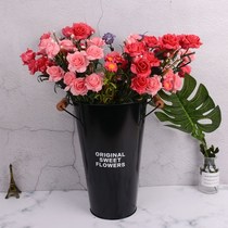 About barrel rack florist dress toy shop home decoration bucket European style flower Tin Flower bucket Summer Girl