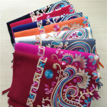 2020 Autumn Winter Xinjiang imitation cashmere embroidered scarf female ethnic style shawl warm tassel cashmere Yunnan scarf