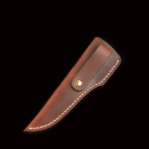 Cowhide vegetable tanned leather handmade leather scabbard Nordic small straight hunting knife one-piece sheath in-line universal hand sewing line