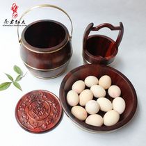 Wedding gifts solid wood children and Sun barrels three-piece set of dragon and phoenix large toilet mahogany sour branch crafts gifts