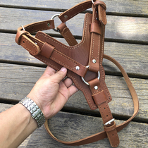Pet Pooch Bull Leather Chest Harness Horse Dog Dubin East Germany Large Canine Leather Back Shoulder Strap Training Dog Bashing Supplies