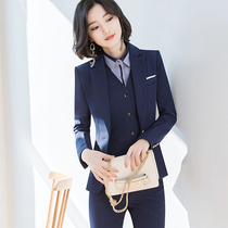 Professional suit suit suit suit womens new slim temperament suit vest three-piece interview formal hotel overalls