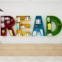 Creative Iron Art Letters Digital Landing Kindergarten Bookshelves School English Styling Wall Display Shelve Customize