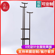  New Chinese style hanger floor-to-ceiling Zen solid wood living room Indoor bedroom room Bed and breakfast office hanging coat rack furniture