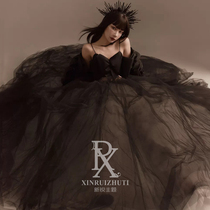 Exhibition photo studio trendy dark Genie Queen fashion black Gray Photo theme photo photography clothing dress