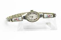Russian Watch Vintage 80s Collection Enamel Flowers Exquisite Ladies Soviet Mechanical Watch