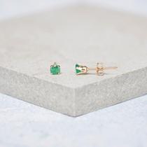 British Dainty ∞ hand-made exquisite emeralds May birthday stone filled gold 925 sterling silver earrings