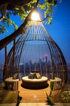  Wrought iron birdcage super large decorative hot pot shop restaurant birdcage card seat Hotel outdoor giant oversized birdcage ornaments