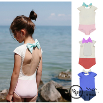 Bud baby Canopea 21SS girls backless bow swimsuit do not return swimsuit swimsuit one-piece swimsuit