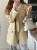 Casual Suit Jacket 2022 New Spring Autumn Blouse Temperament Gentle Womens Milk Yellow 100 Hitch A Little Subpops