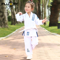 FLUORY fire base Brazilian jiu-jitsu road suit Cute embroidery BJJ GI judo suit professional training suit Boy girl