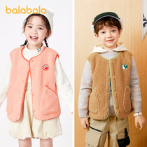 Bala Bala Child Clothing Baby Waistcoat Girl Child Vest Boy Autumn Winter Cartoon Fashion Warm