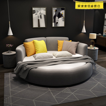 Round bed Double wedding bed Modern simple princess bedroom large round European style girl couple hotel cloth bed 1 8 meters 2 2