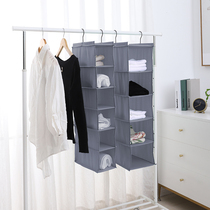 Multi-layer hanging storage bag hanging clothes finishing hanging bag three-dimensional hanging cabinet adhesive hook hook storage artifact