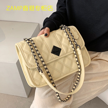 French ZAMP womens bag 2021 new leather bag diamond grid chain bag large capacity shoulder underarm bag shoulder bag
