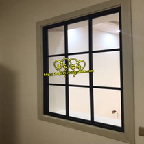 Wall decoration New fashion new nine-palace grid wrought iron fake window screen partition wall square glass window wall decoration