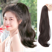 True hair ponytail wig female hair summer grab clip big wave 50 high ponytail natural strap micro roll fake ponytail
