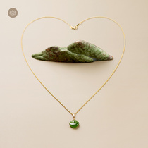 Meadow cultural creation small Ruyi Jasper classical national style design clavicle necklace 14k gold jewelry pendant female