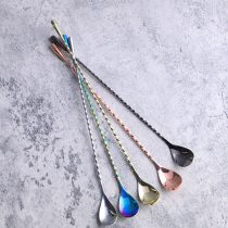 bar Ware bartender stainless steel teardrop spoon thread bar spoon mixing spoon Long bar spoon bar spoon