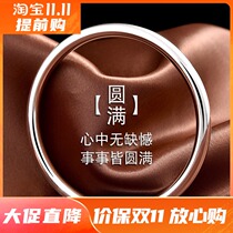 Closed sterling silver 9999 element glossy silver bracelet solid Lady simple fashion round bracelet foot silver jewelry