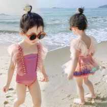Childrens swimsuit Womens one-piece girls hot spring baby super fairy princess dress swimsuit