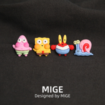 Cute cartoon snail crab day bra needle chest badge clothing accessories decorated trim