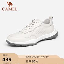 Camel outdoor shoes mens 2021 new sports shoes breathable leather white shoes mens board shoes wild casual leather shoes
