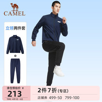 Camel Sports Plus Suede Suit Mens 2021 Autumn Winter Stand-up Collar Casual Running Sports Clothing Zipper Jacket Man