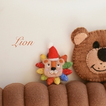 Pure handmade parent-child Lion Brock Japanese cute cartoon plush pin accessories adorned girl couple badge