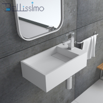 Composite acrylic 500*300 Wall basin Basin dark non-water storage aluminum stone wash basin 8413