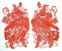Zhenxiezhengzhai Spring Festival door god door stickers handmade paper-cut window grilles New house housewarming decorative painting