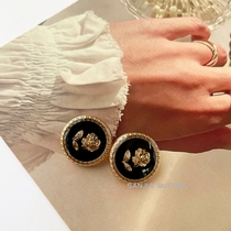 Celebrity Small Fragrance Rose Metal Button Ladies Shirt Dress Decorative Button Knit Sweater Jacket Button