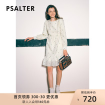 Psalms Womens Fall 2022 New Loose Crewneck Texture Jacquard Studded Beads Fresh Age Reduction Dress
