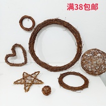 Christmas Vine Ring Natural Dry Vines Bar Pentagram Nursery Flower Ring Creation Handmade Diy Woven Vines Wedding Celebration