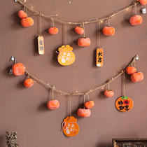 Simulated persimmon strings everything goes well wall hangings housewarming wishes New Years porch decoration wall hangings