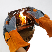 Outdoor high temperature resistant fireproof anti-scalding barbecue camping BBQ gloves baking oven gloves