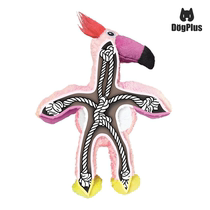 DogPlus Export Tail Single Knot Bite Resistant Dog Flamingo Plush Vocal Toys Large Medium and Small