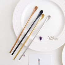 Japan and Netherlands with ins long handle coffee spoon stainless steel golden stirring spoon juice milk tea stirring stick