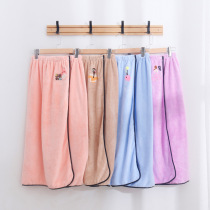 Absorbent Soft adult plain chest bath towel beauty salon home coral velvet bath skirt cute cartoon bath skirt bath towel