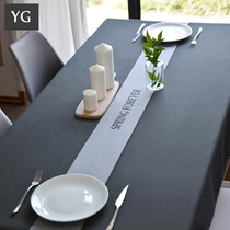 Yu Guo Nordic style table cloth Cotton and linen waterproof and oil-proof wash-in tablecloth Modern simple restaurant cafe tablecloth