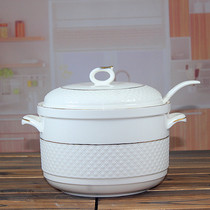 New large ceramic double ear with hole cover pig oil tank household kitchen pepper soy sauce seasoning storage tank