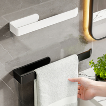Hanging towel rack light luxury drying bath towel hanging rod toilet non-punching shelf bathroom storage rod storage adhesive hook rack