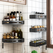 Kitchen shelf triangular storage wall-mounted non-perforated seasoning multi-layer shelf corner wall corner hanger