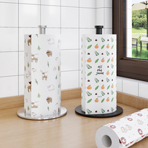Kitchen tissue rack hanging rack vertical wall-mounted non-hole hanging lazy rag roll paper plastic wrap kitchen paper holder